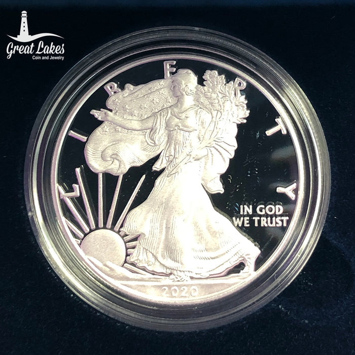 2020-W 1 oz Proof American Silver Eagle (with Box & CoA)