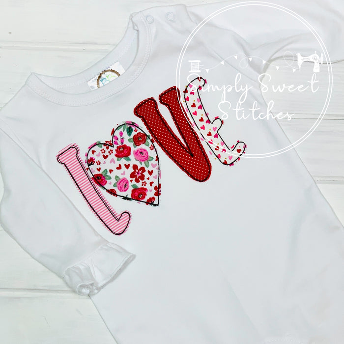 2240 - LOVE - APPLIQUE CHILD SHIRT