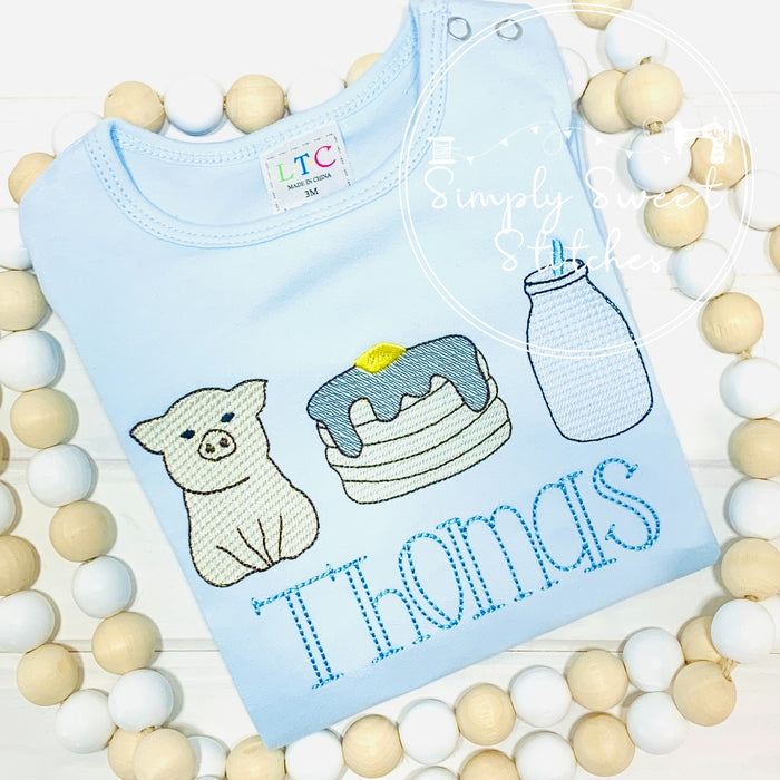 2255 - IF YOU GIVE A PIG A PANCAKE - SKETCH CHILD SHIRT