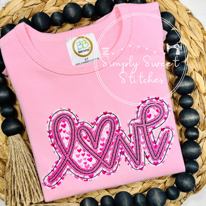 2443 - DOUBLE STACK LOVE - APPLIQUE CHILD SHIRT