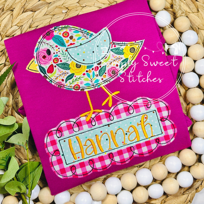 2458 - FLIGHTY BIRD - APPLIQUE CHILD SHIRT