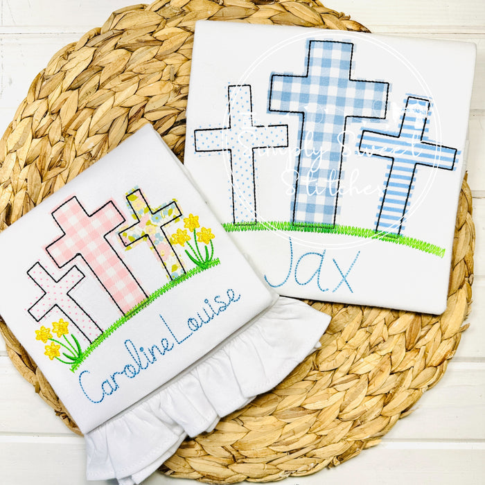 2469 - CROSS TRIO BOY - APPLIQUE CHILD SHIRT