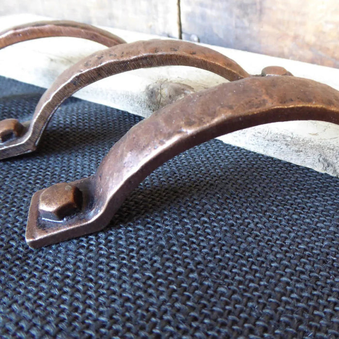 Antique Copper Hammered Metal Handle - Old West Iron
