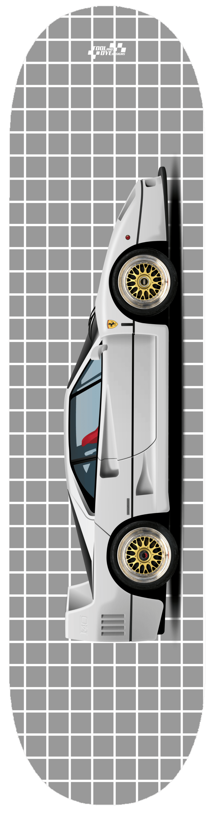 Car Art White Hot Skateboard Deck 7-ply Canadian Hard Rock Maple V2