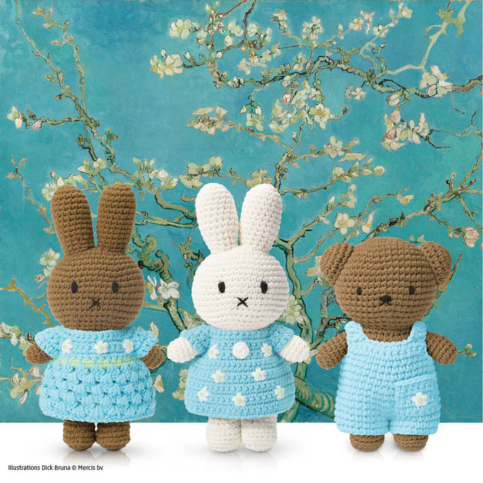Crocheted Boris in Van Gogh Inspired Almond Blossom Overall