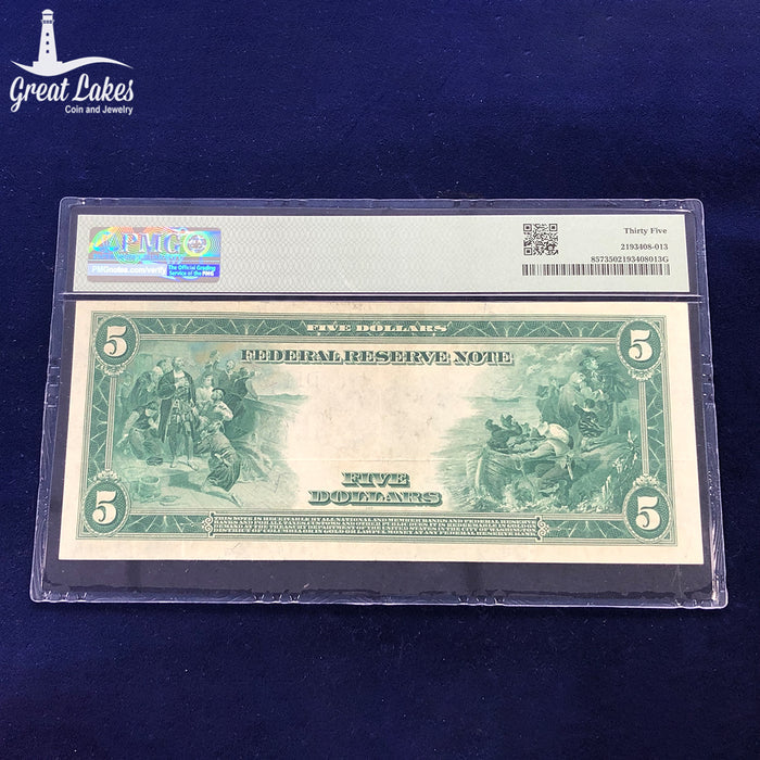 Fr.857 1914 $5 Federal Reserve Note Cleveland PMG VF35