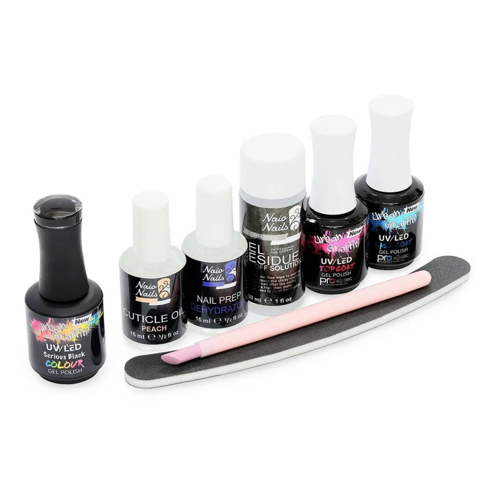 Gel Polish Starter Kit - Serious Black Naio Nails