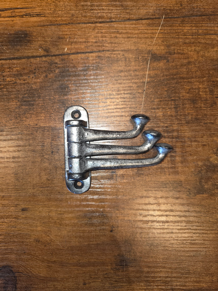 Hand Forged Iron Swivel Hook — 3-Arm or 5-Arm Wall Mount Coat & Towel Hook
