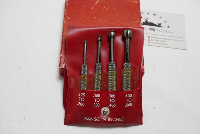 NOS STARRET NO. S829E SMALL HOLE GAGE SET - 0.125" ~ 0.5"