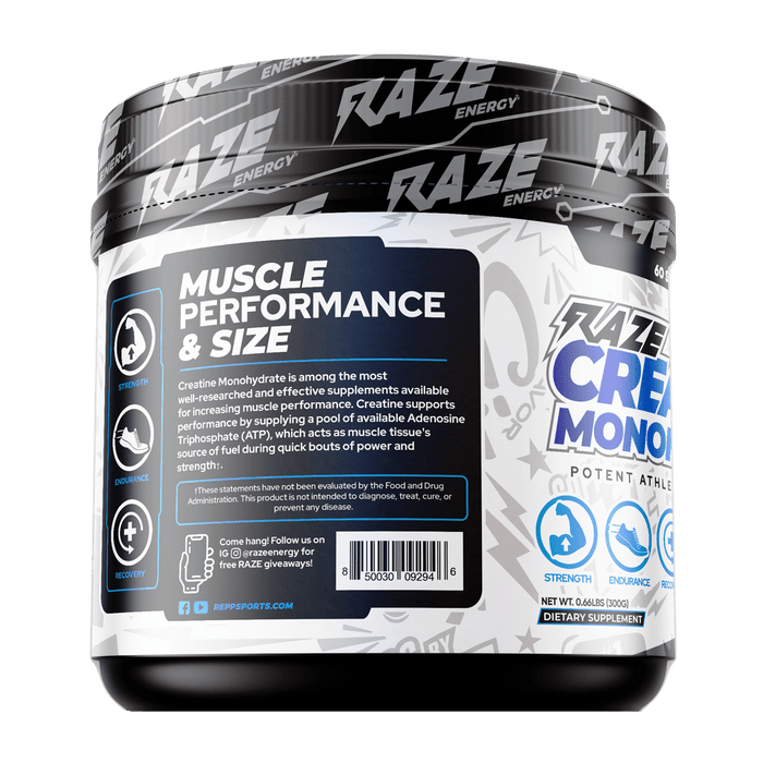 Repp Sports - RAZE CREATINE MONOHYDRATE 60 Servings (300g) Unflavored