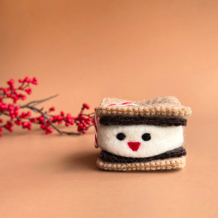 Smiling Smore Felt Wool Ornament