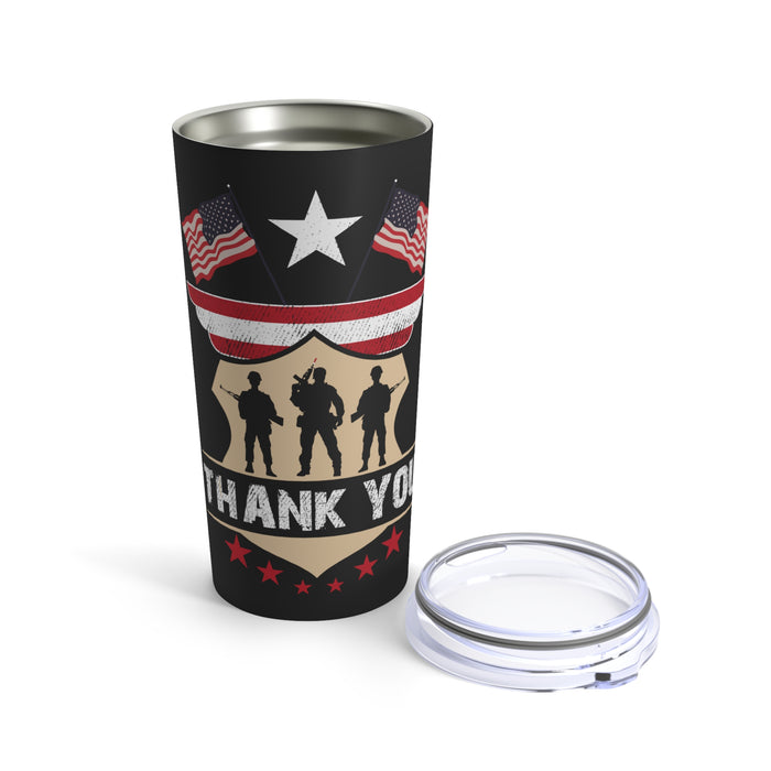 Thank You 20oz Military Design Tumbler - Black Background