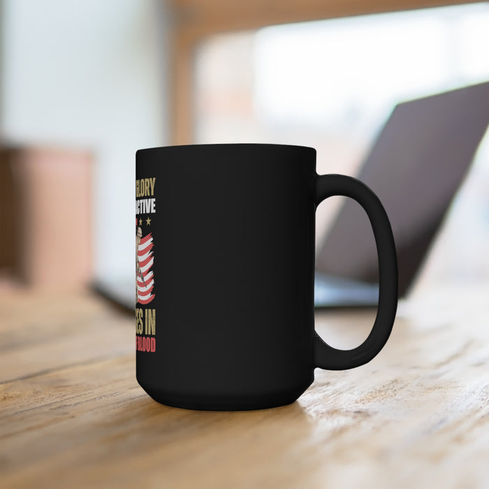 Unyielding Military Spirit: 15oz Military Design Black Mug for Warriors of Glory