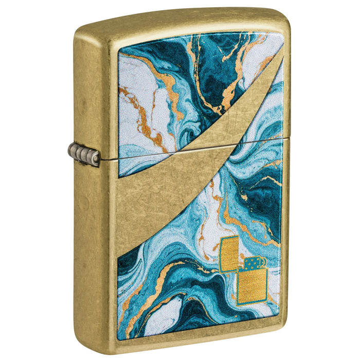 Zippo Lighter: Marble Lighter Design - Street Brass 47515