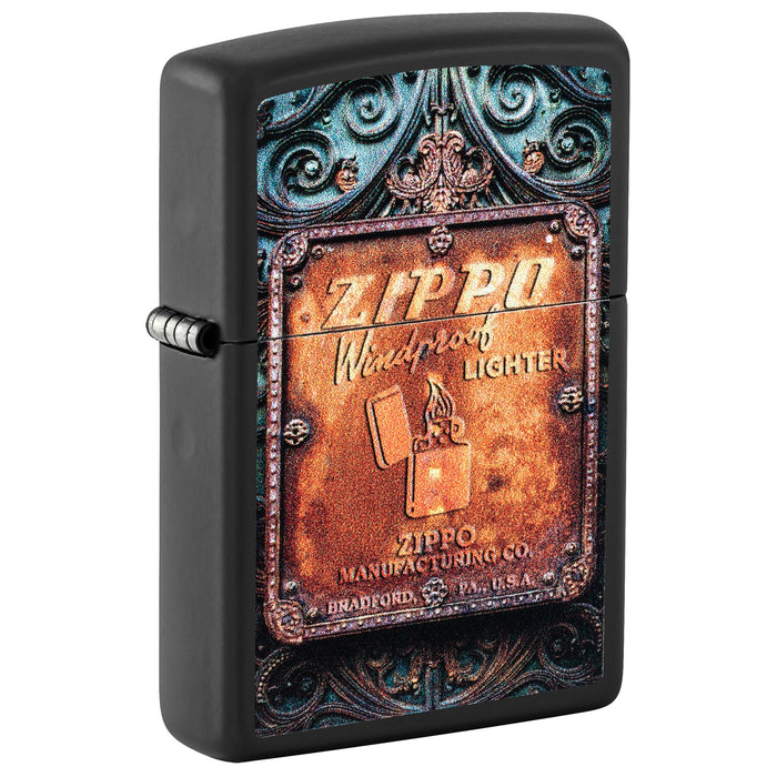 Zippo Lighter: Metallic Zippo Design - Black Matte 47489