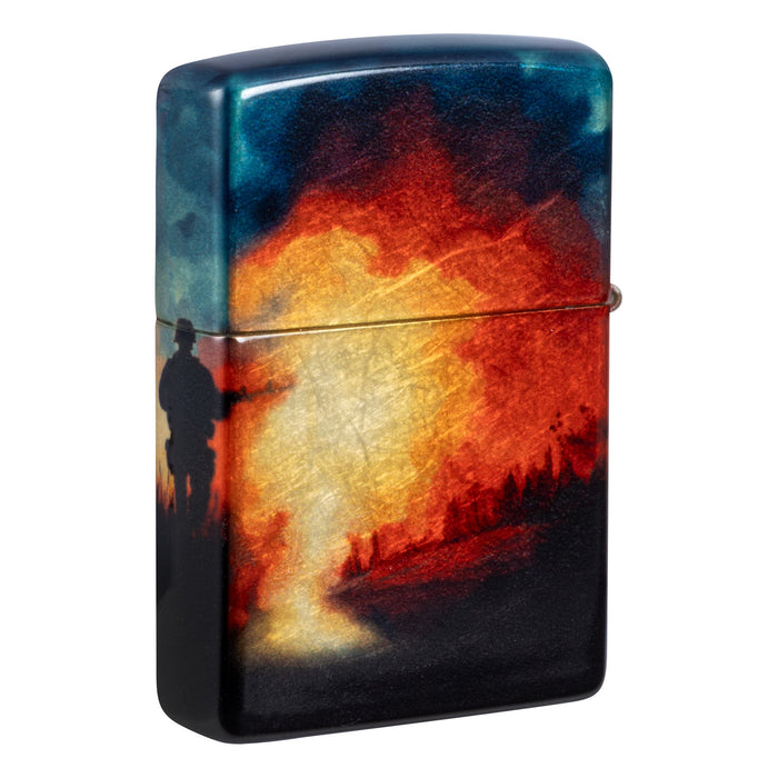 Zippo Lighter: Soldiers and American Flag - 540 Fusion 81767
