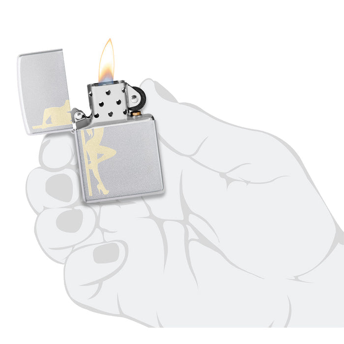Zippo Lighter: Stripper Silhouette, Engraved - Satin Chrome 47047