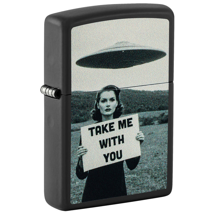 Zippo Lighter: Take Me With You Design - Black Matte 47467