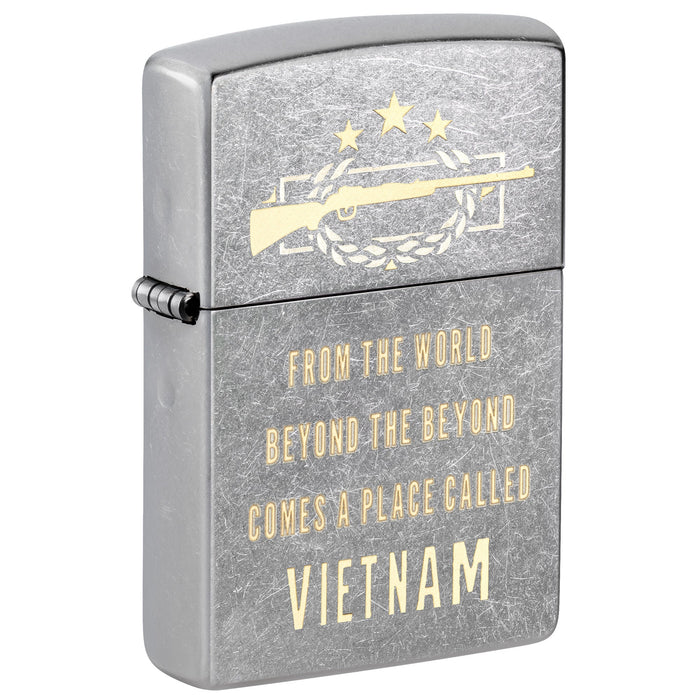 Zippo Lighter: Vietnam War Trench Art, Rifle - Street Chrome 81809