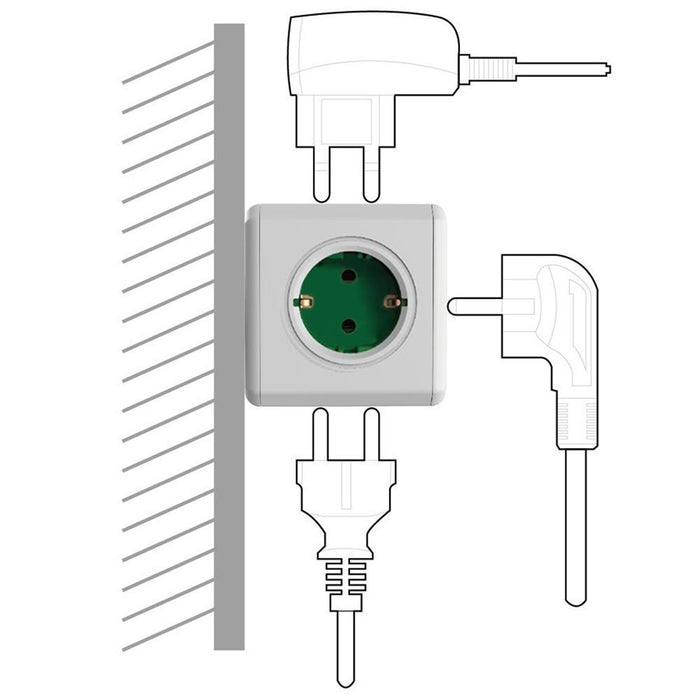 1 Piece 5 Outlets Adapter (EUROPEAN SOCKET) x