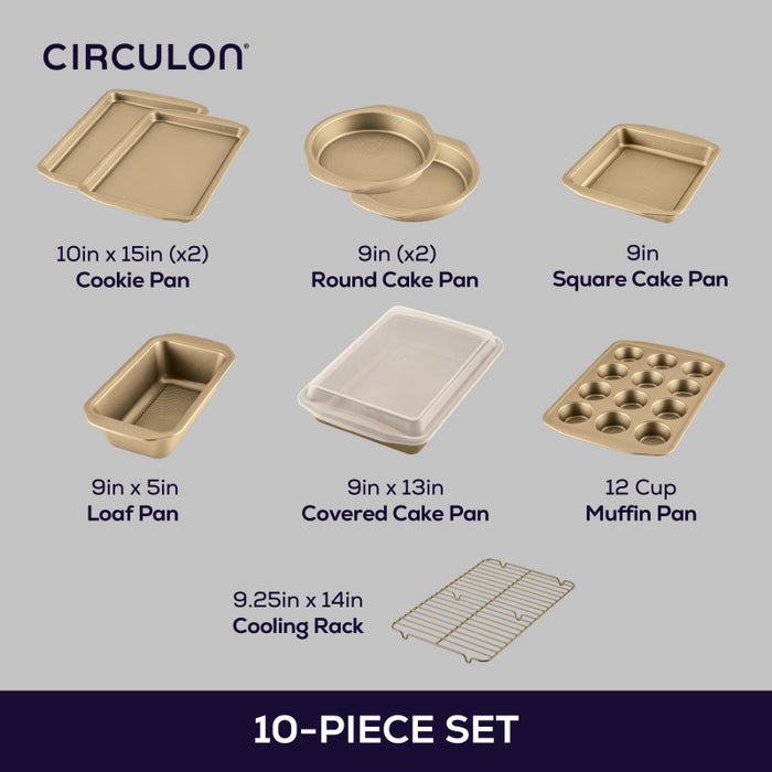 10-Piece Nonstick Bakeware Set