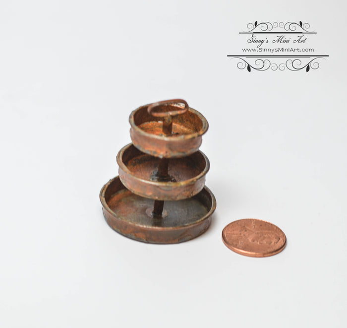 1:12 Dollhouse Miniature 3-Tier Tray Rust/ Miniature Kitchen AZ EIWF624