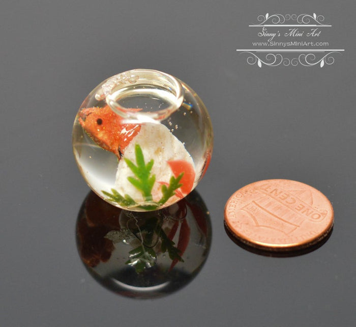 1:12 Dollhouse Miniature Glass Fish Bowl Pet BD MW025