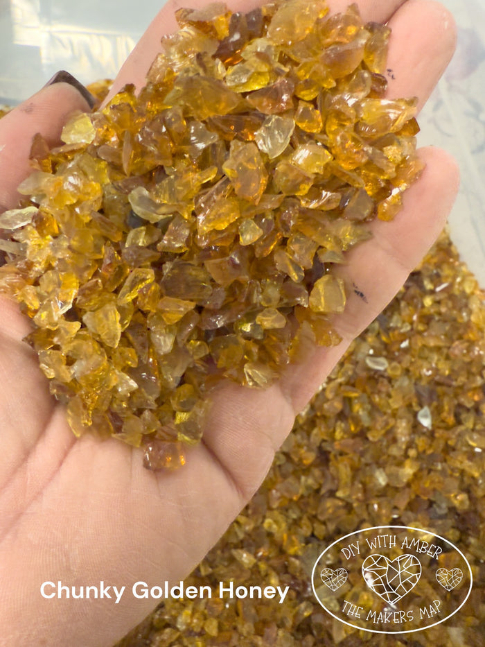 16 oz. Chunky Golden Honey Crushed Glass 3-6 mm