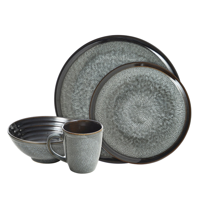 16 Piece Black Knox Stoneware Dinner Set