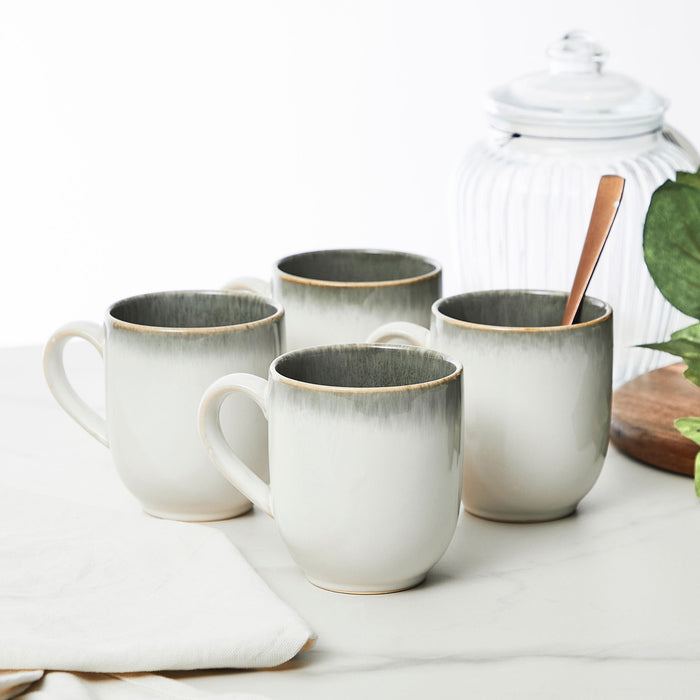 16 Piece Olive & White Nova Stoneware Dinner Set