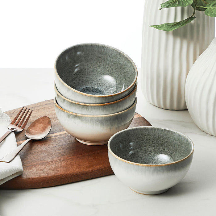 16 Piece Olive & White Nova Stoneware Dinner Set