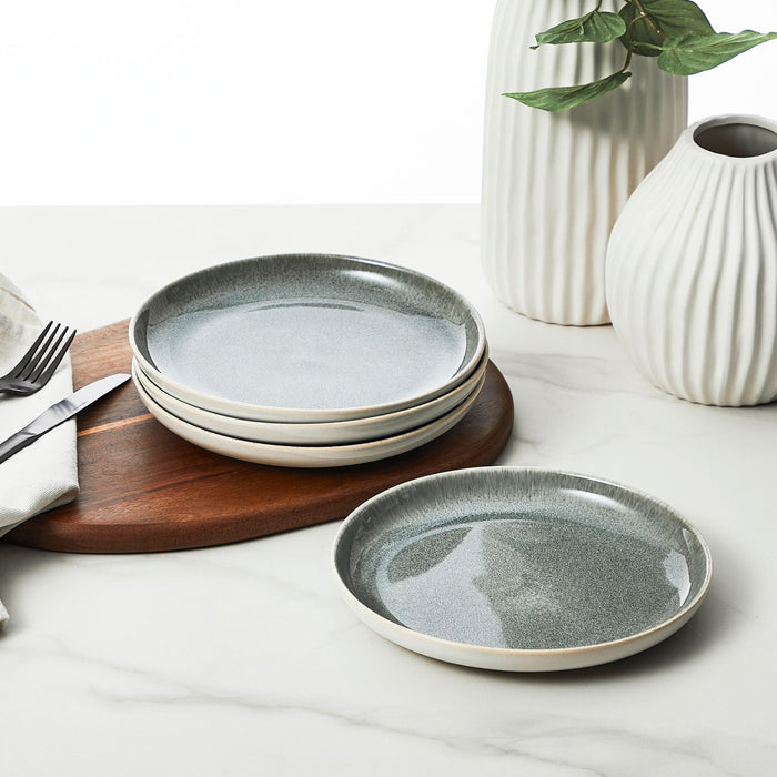 16 Piece Olive & White Nova Stoneware Dinner Set