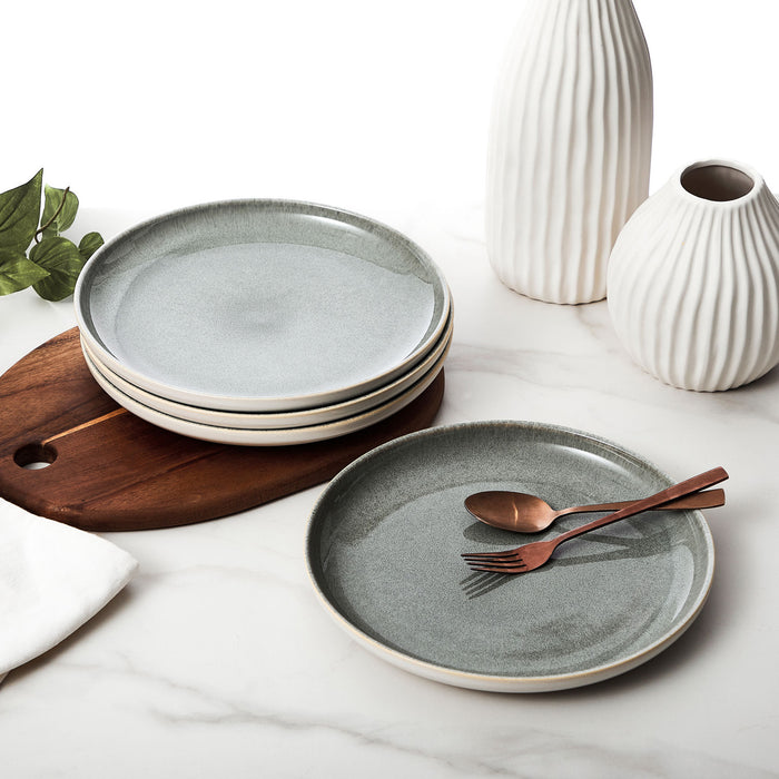 16 Piece Olive & White Nova Stoneware Dinner Set