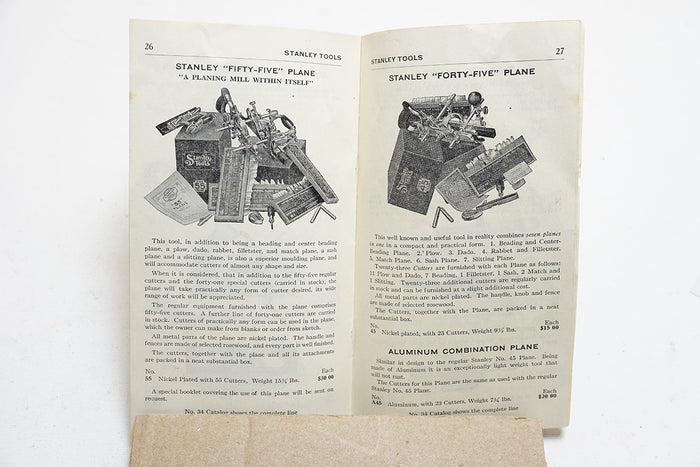 1926 STANLEY SWEETHEART TOOLS PAMPHLET - 48 PAGE