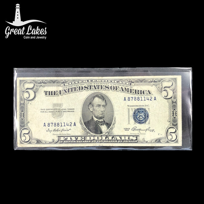 1953 $5 Silver Certificate (F / VF)