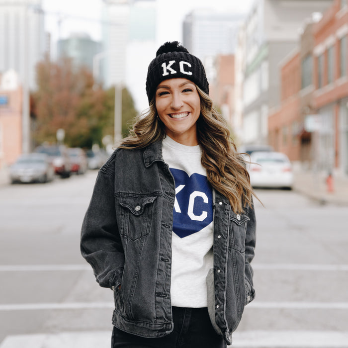1KC Chunky Pom Beanie - Black