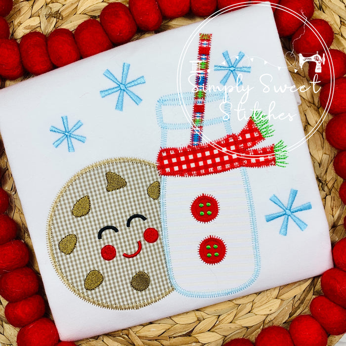 2209 - COOKIES AND MILK BOY - APPLIQUE CHILD SHIRT