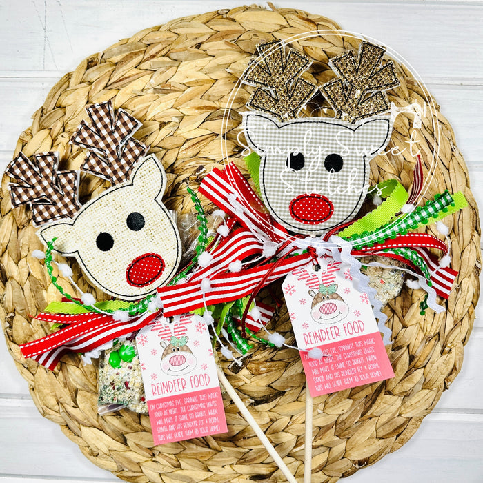 2407 - REINDEER FOOD WAND APPLIQUE - WAND SIGN