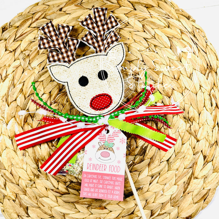 2407 - REINDEER FOOD WAND APPLIQUE - WAND SIGN