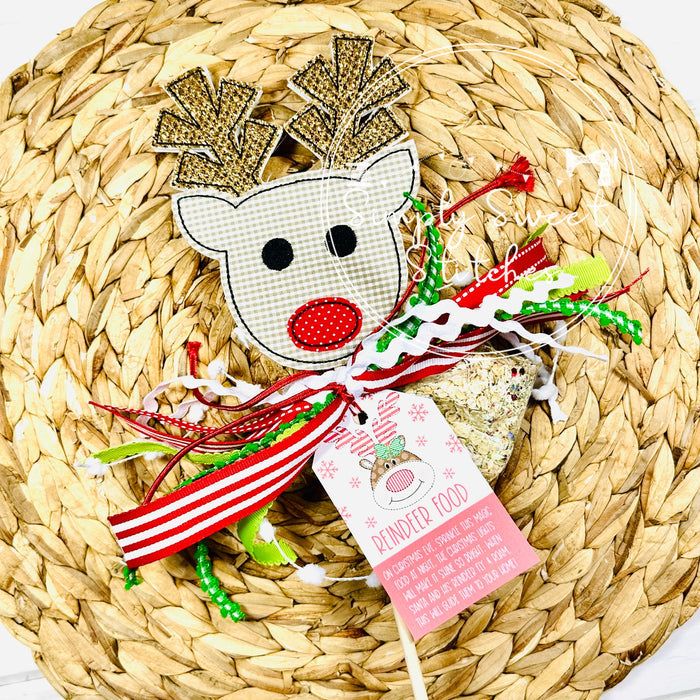 2407 - REINDEER FOOD WAND APPLIQUE - WAND SIGN