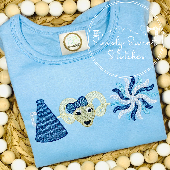 2415 - RAMS CHEERLEADER - SKETCH CHILD SHIRT