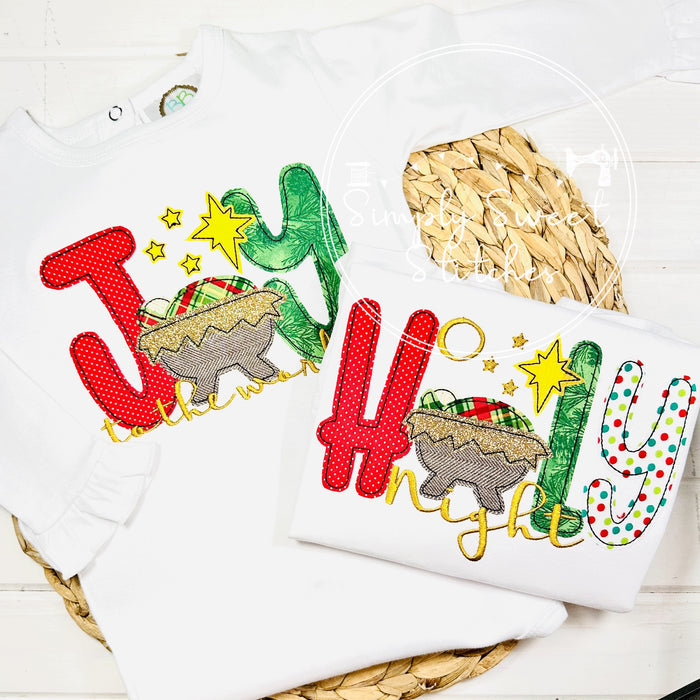 2421 - JOY TO THE WORLD - APPLIQUE CHILD SHIRT