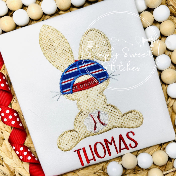 2473 - BASEBALL BUNNY - APPLIQUE CHILD SHIRT
