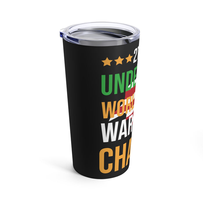 2Time Undefeated World War Champs 20oz Military Design Tumbler - Black Background