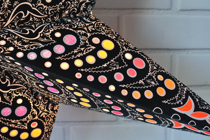 3-PACK + Cord | 24" Black Aloha Paper Star Lantern and Lamp Cord Hanging Decoration - LunaBazaar.com - Discover. Decorate. Celebrate.