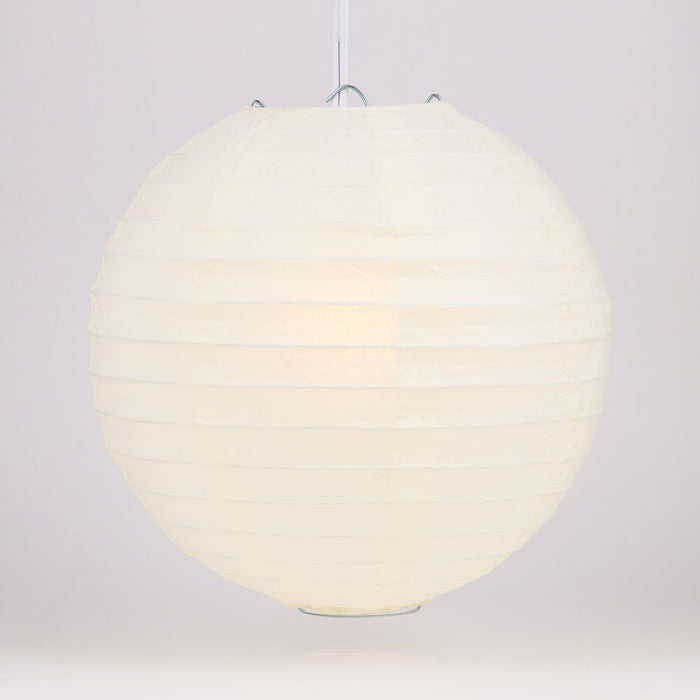 30" Beige / Ivory Jumbo Round Paper Lantern, Even Ribbing, Chinese Hanging Wedding & Party Decoration - PaperLanternStore.com - Paper Lanterns, Decor, Party Lights & More