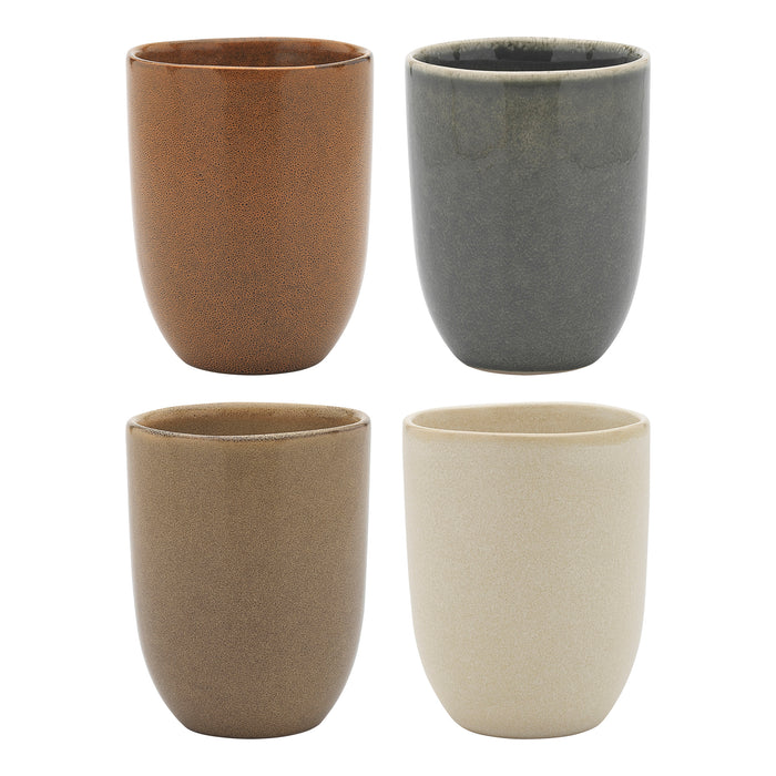 4 Piece Mocha Moss Caramel & Linen Dwell 220ml Cuddle Mug Set