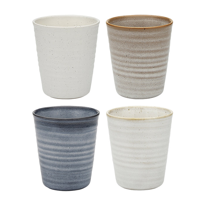 4 Piece Sand Dusk Tan & Linen Dwell 220ml Cuddle Mug Set