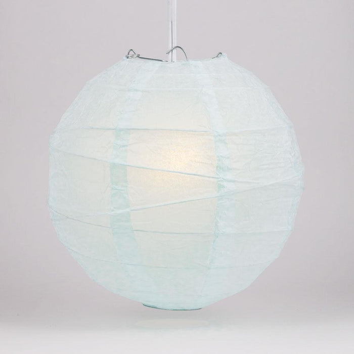 5-Pack 12 Inch Arctic Spa Blue Free-Style Ribbing, Hanging Paper Lanterns - Luna Bazaar | Boho & Vintage Style Decor