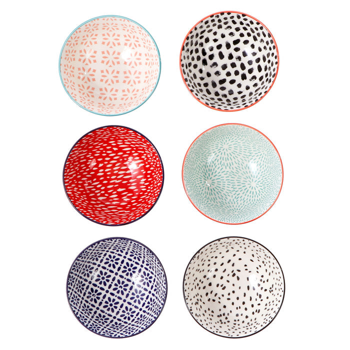 6 Piece Garden Lifestyle 12cm Ceramic Rice Bowl Set